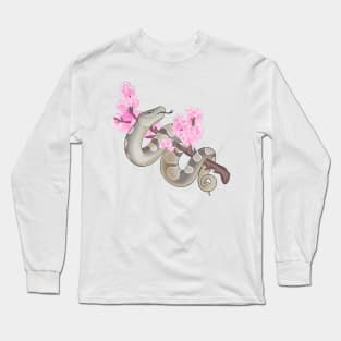 Pink Sakura Ball Python Pewter Long Sleeve T-Shirt